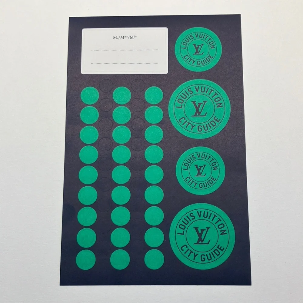 Louis Vuitton City Guide Stickers - Dark Green